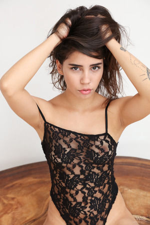 Colombian Latina Clarisse Pussy Playing On The Table