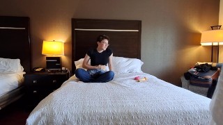Trans Femboy Uses Toys To Cum For You In His Hotel Room || Amateur Video