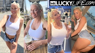 Meeting The Beautiful Blonde Sienna Day In Barcelona